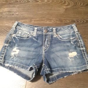 Silver jeans shorts